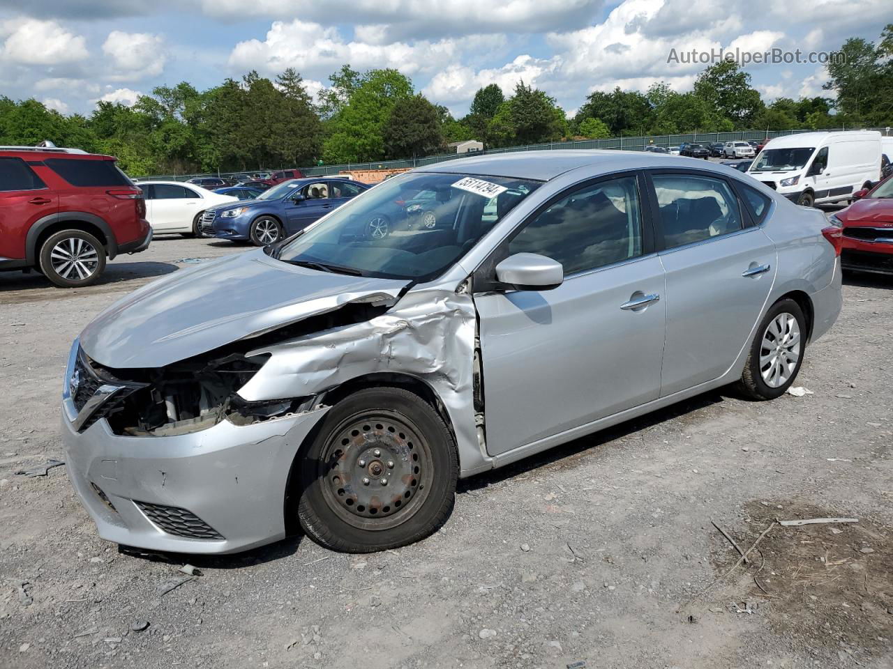 2016 Nissan Sentra S Серебряный vin: 3N1AB7AP5GY222572