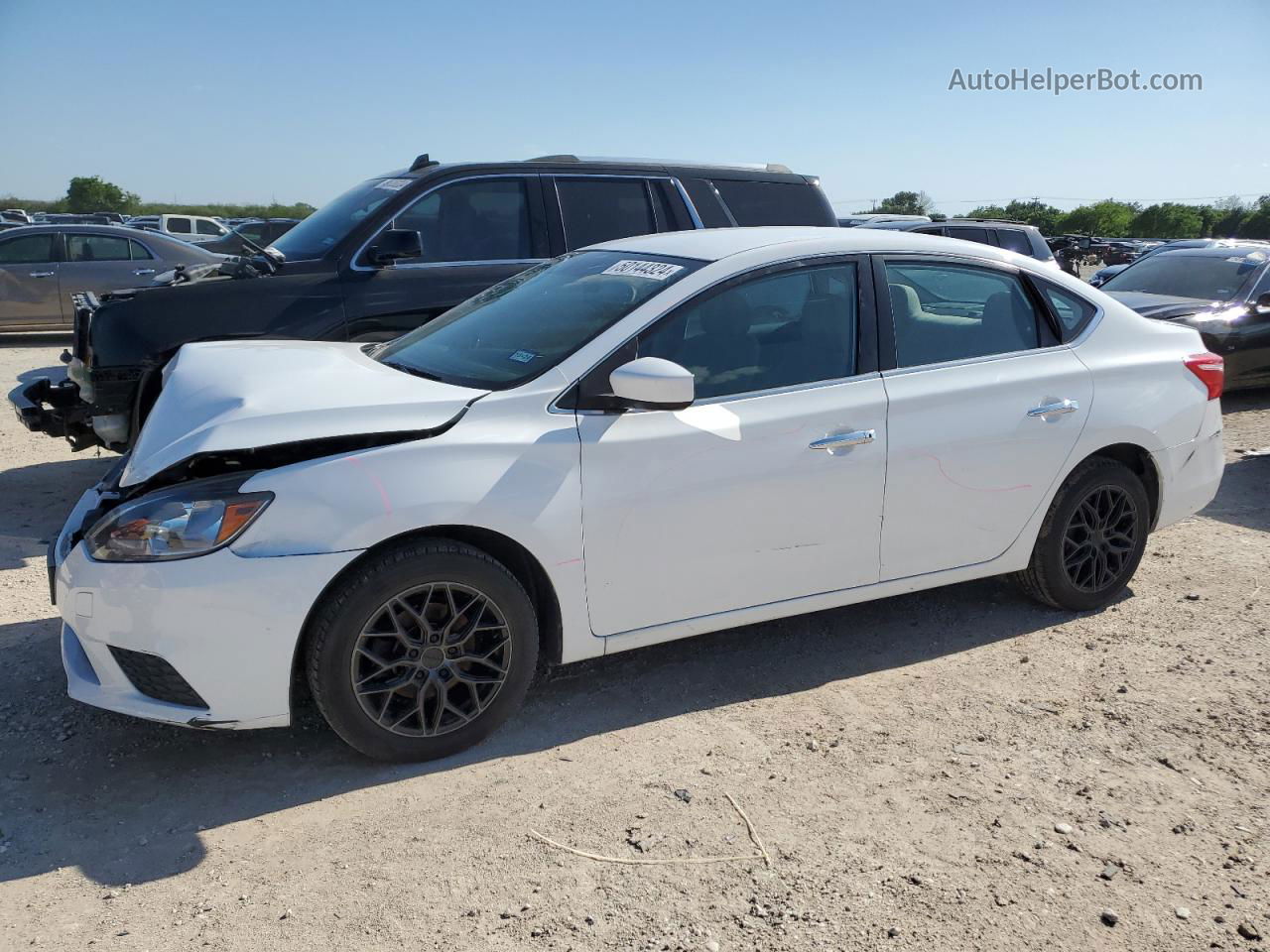 2016 Nissan Sentra S White vin: 3N1AB7AP5GY249545