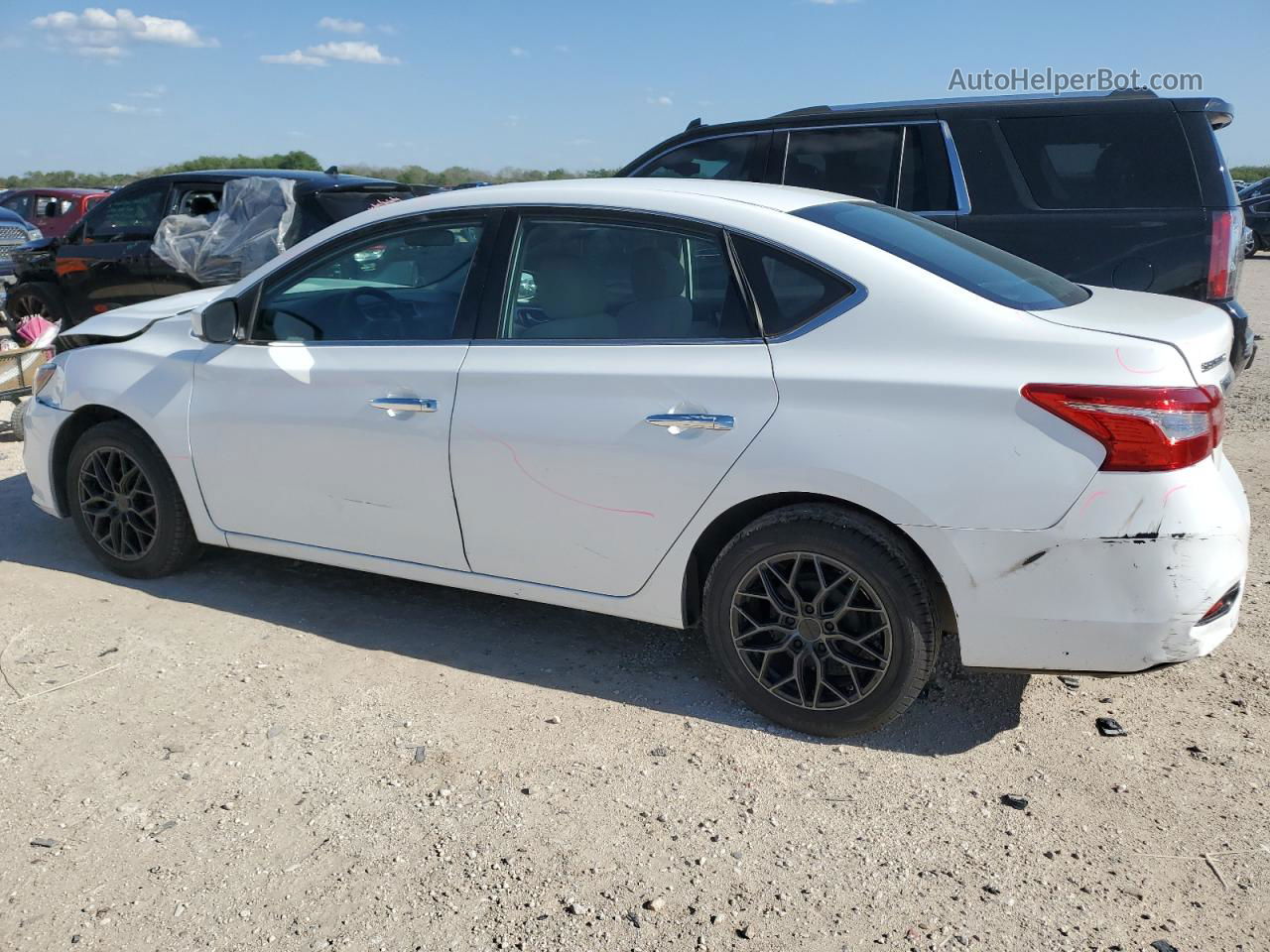 2016 Nissan Sentra S White vin: 3N1AB7AP5GY249545