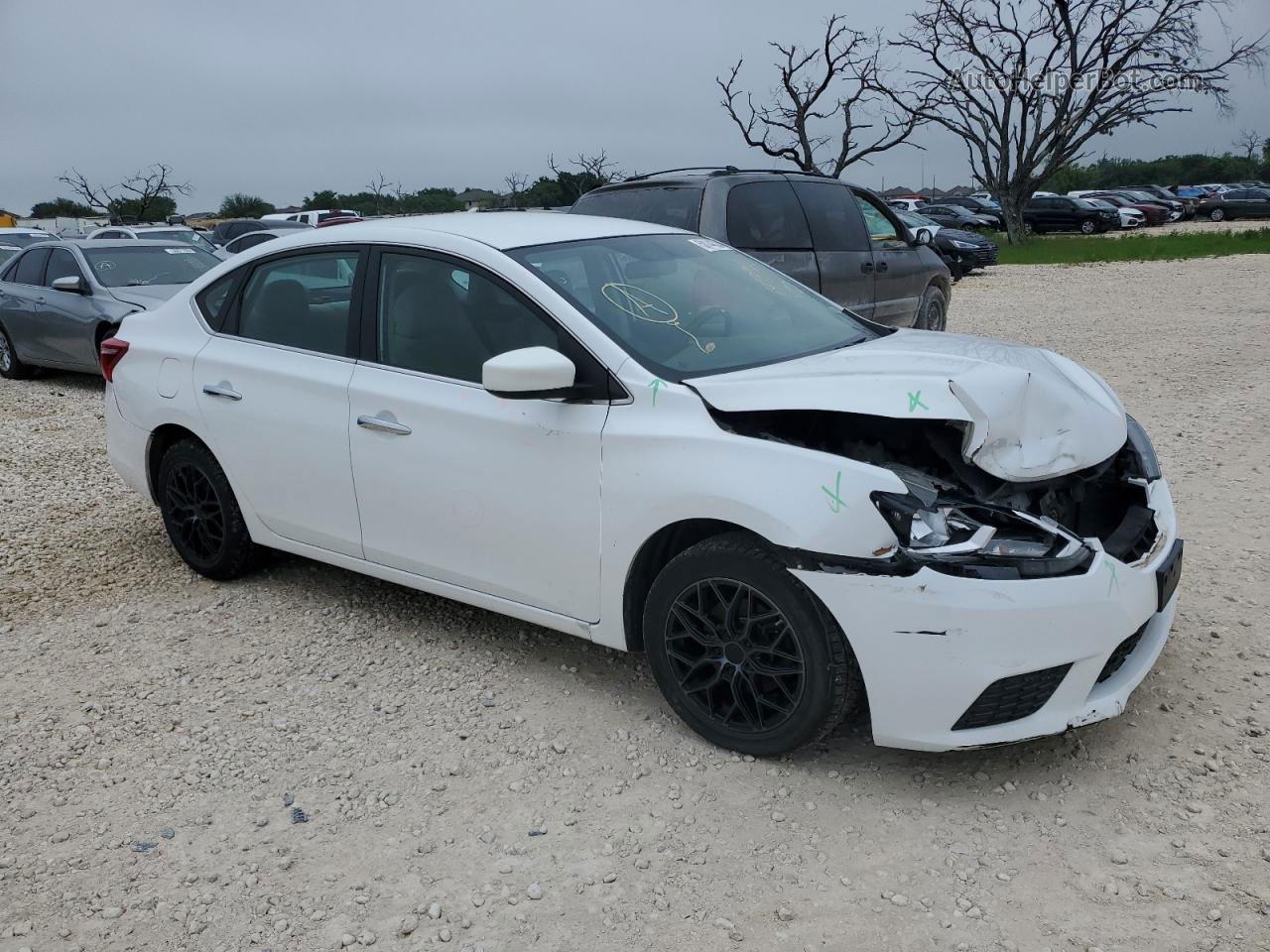 2016 Nissan Sentra S White vin: 3N1AB7AP5GY249545