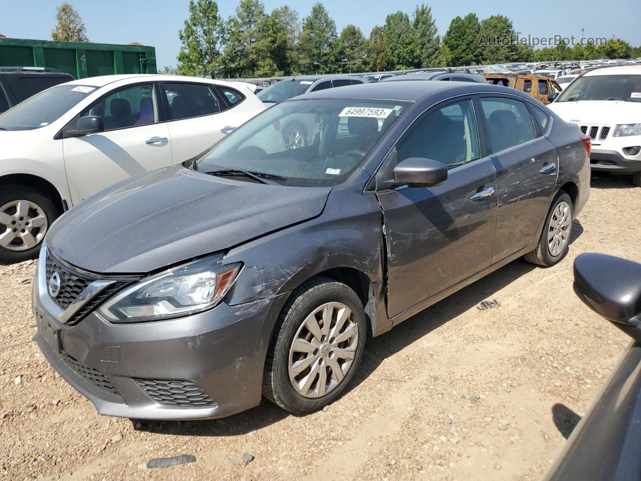 2016 Nissan Sentra S Серый vin: 3N1AB7AP5GY284280