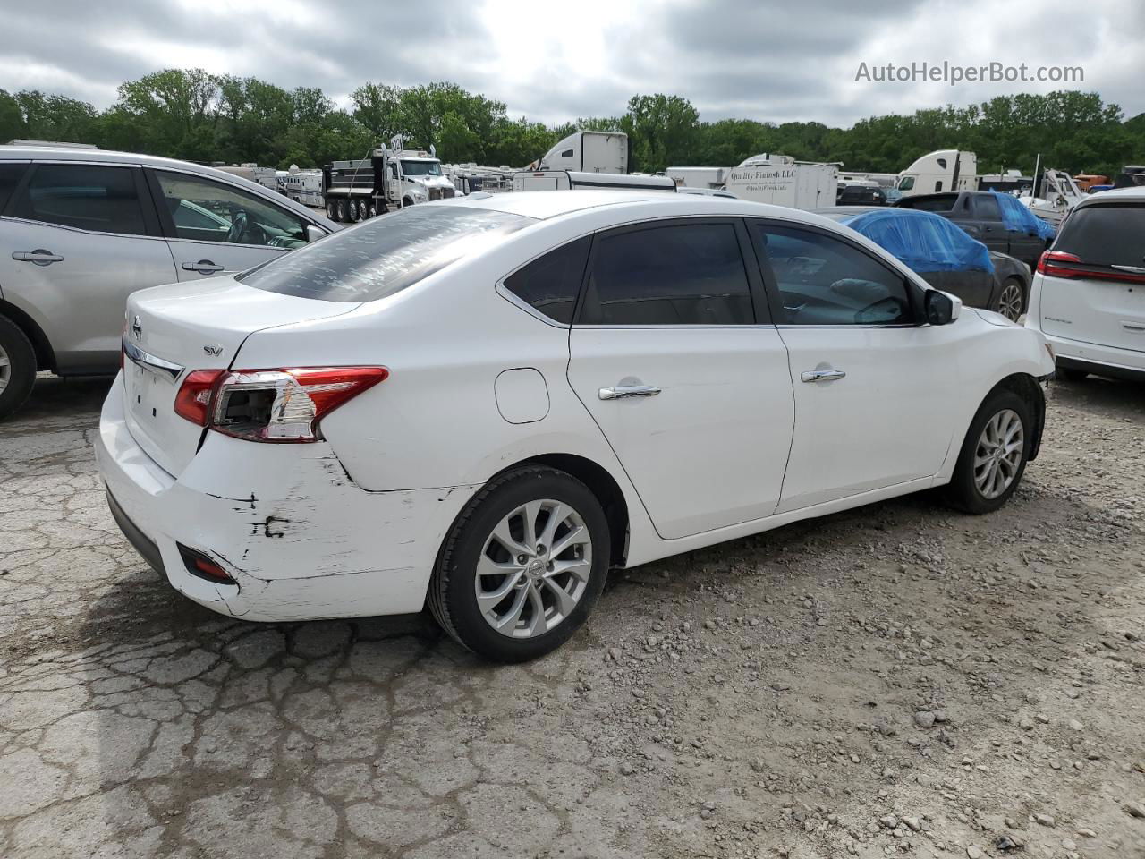 2018 Nissan Sentra S White vin: 3N1AB7AP5JL607330