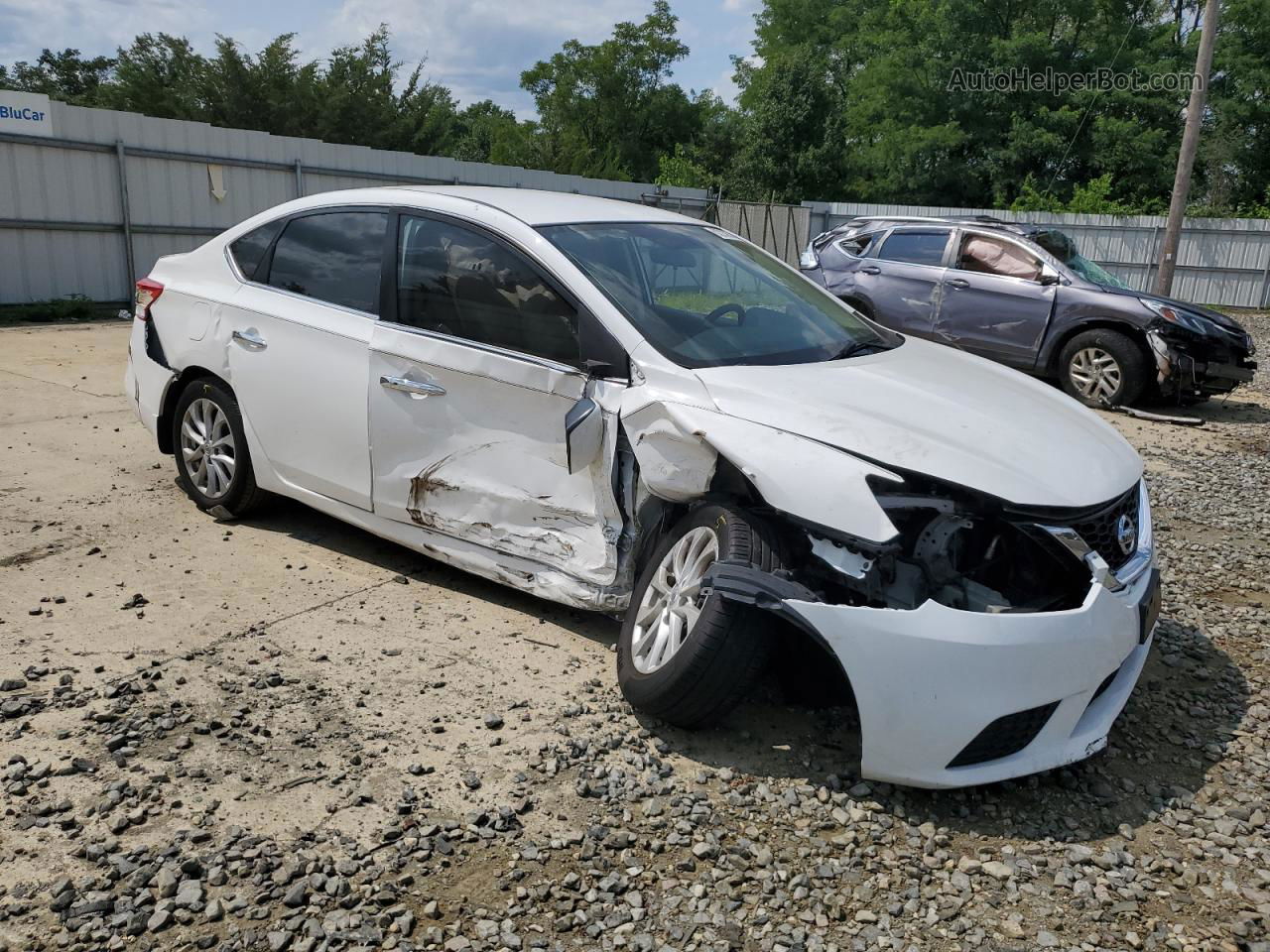 2018 Nissan Sentra S White vin: 3N1AB7AP5JL631014