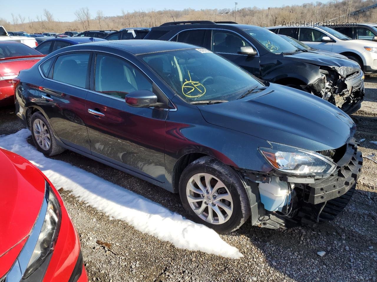 2018 Nissan Sentra S Серый vin: 3N1AB7AP5JY216133