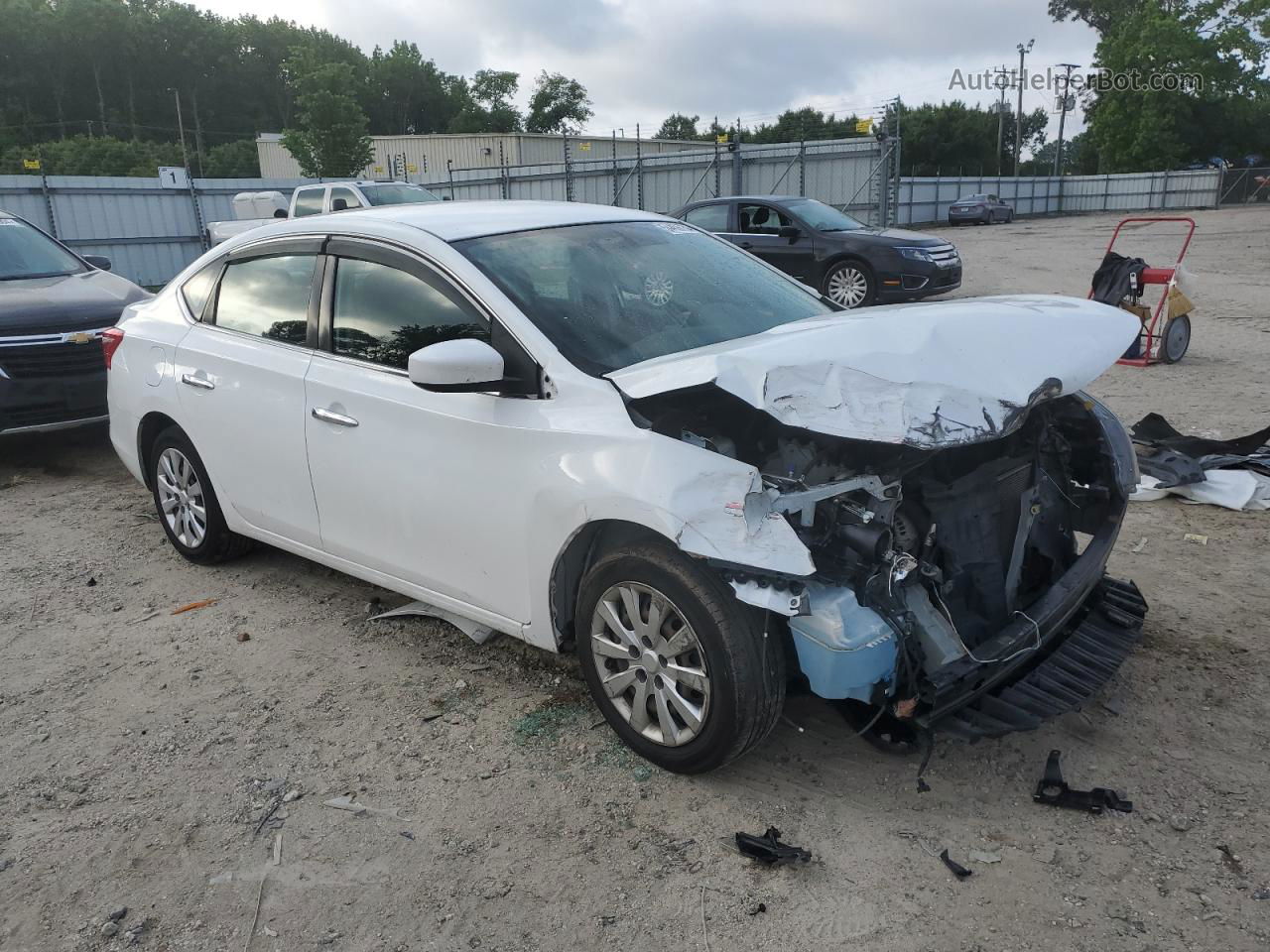 2018 Nissan Sentra S White vin: 3N1AB7AP5JY259404