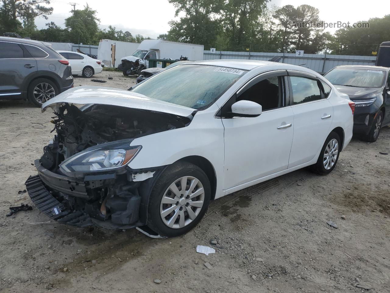 2018 Nissan Sentra S White vin: 3N1AB7AP5JY259404