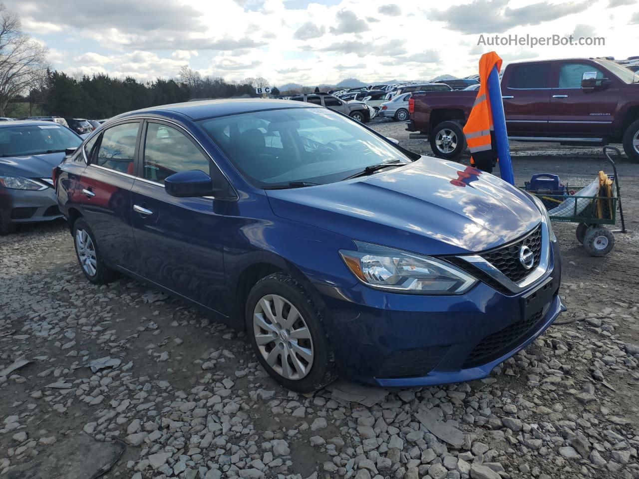 2018 Nissan Sentra S Blue vin: 3N1AB7AP5JY266496