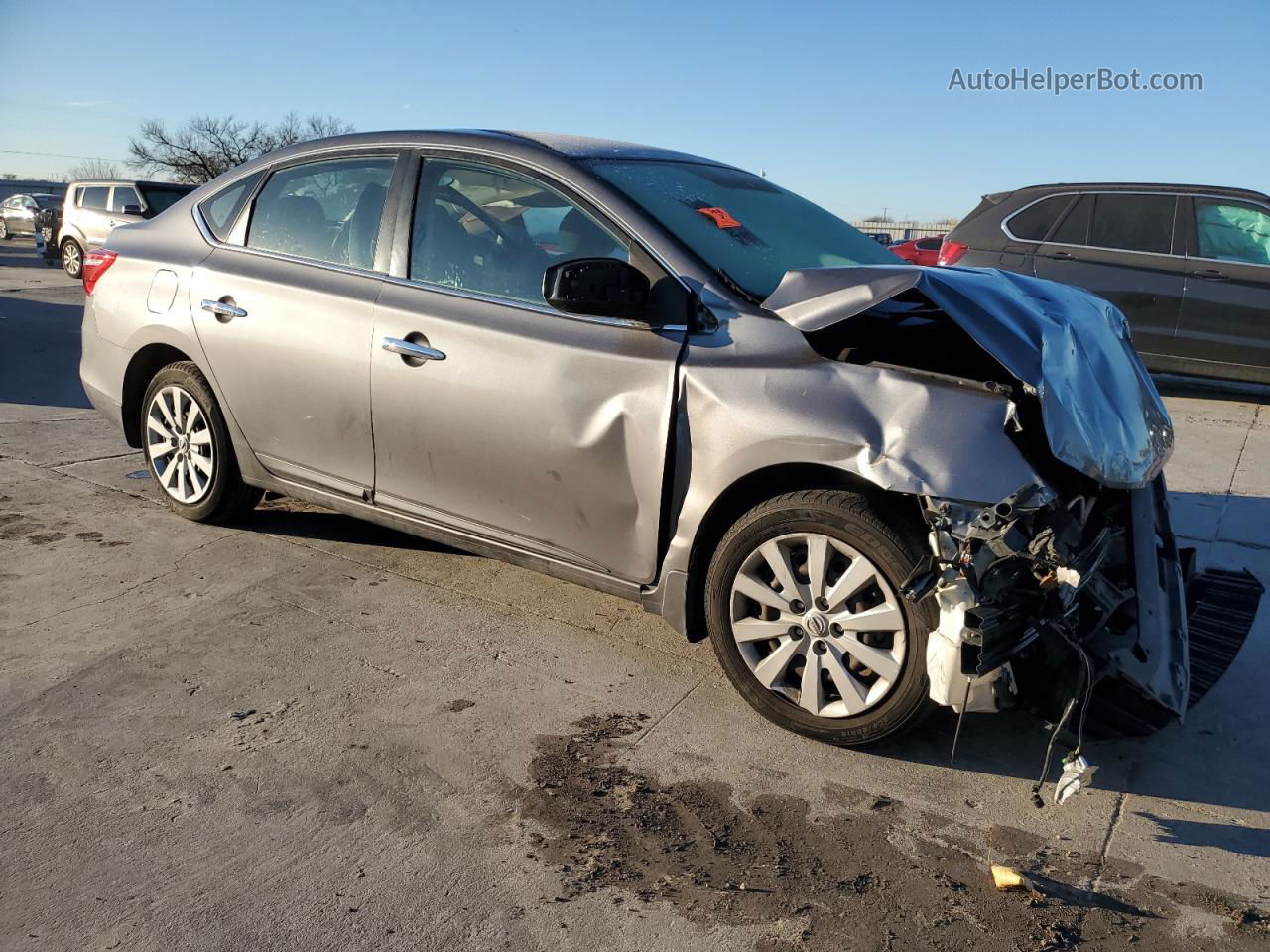 2018 Nissan Sentra S Серый vin: 3N1AB7AP5JY334604