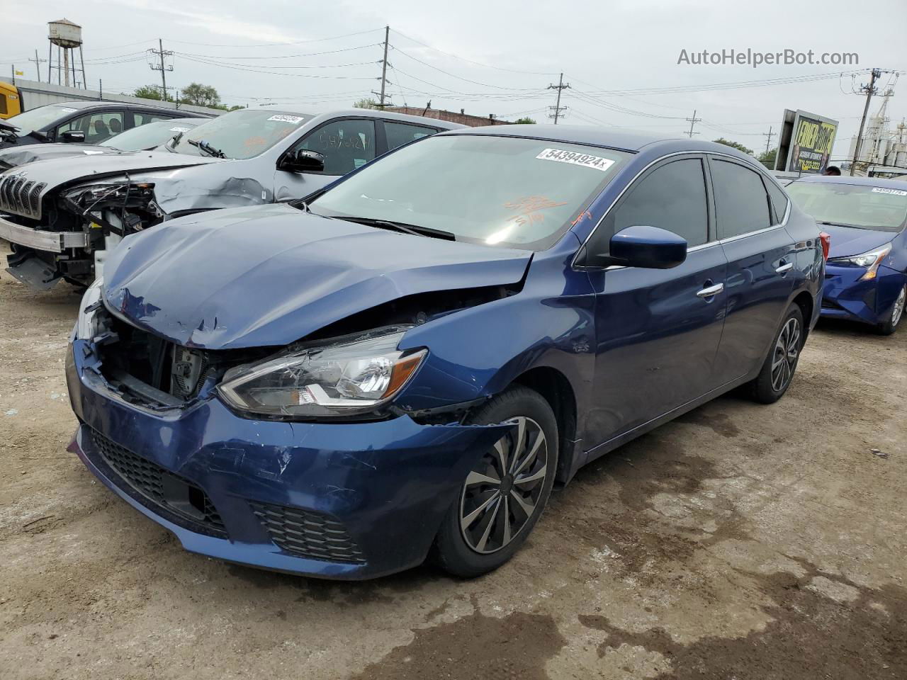 2018 Nissan Sentra S Blue vin: 3N1AB7AP5JY334747