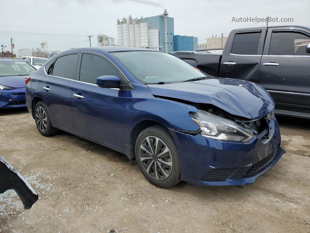 2018 Nissan Sentra S Blue vin: 3N1AB7AP5JY334747