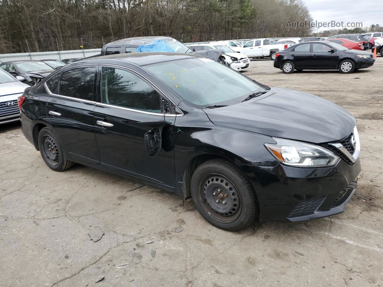 2018 Nissan Sentra S Black vin: 3N1AB7AP5JY336238