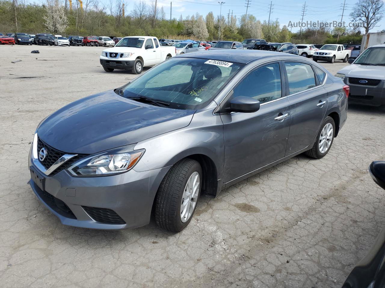 2019 Nissan Sentra S Серебряный vin: 3N1AB7AP5KL614909