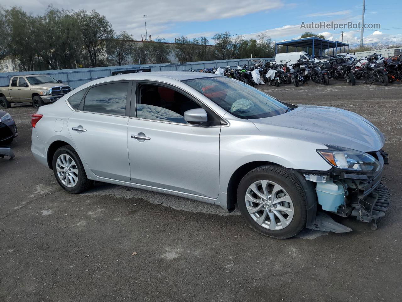 2019 Nissan Sentra S Серебряный vin: 3N1AB7AP5KY212133