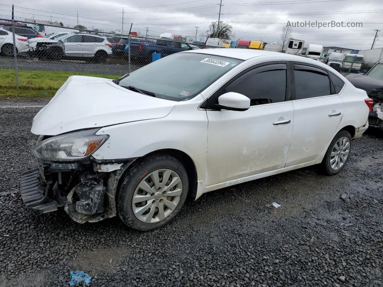 2019 Nissan Sentra S White vin: 3N1AB7AP5KY219213