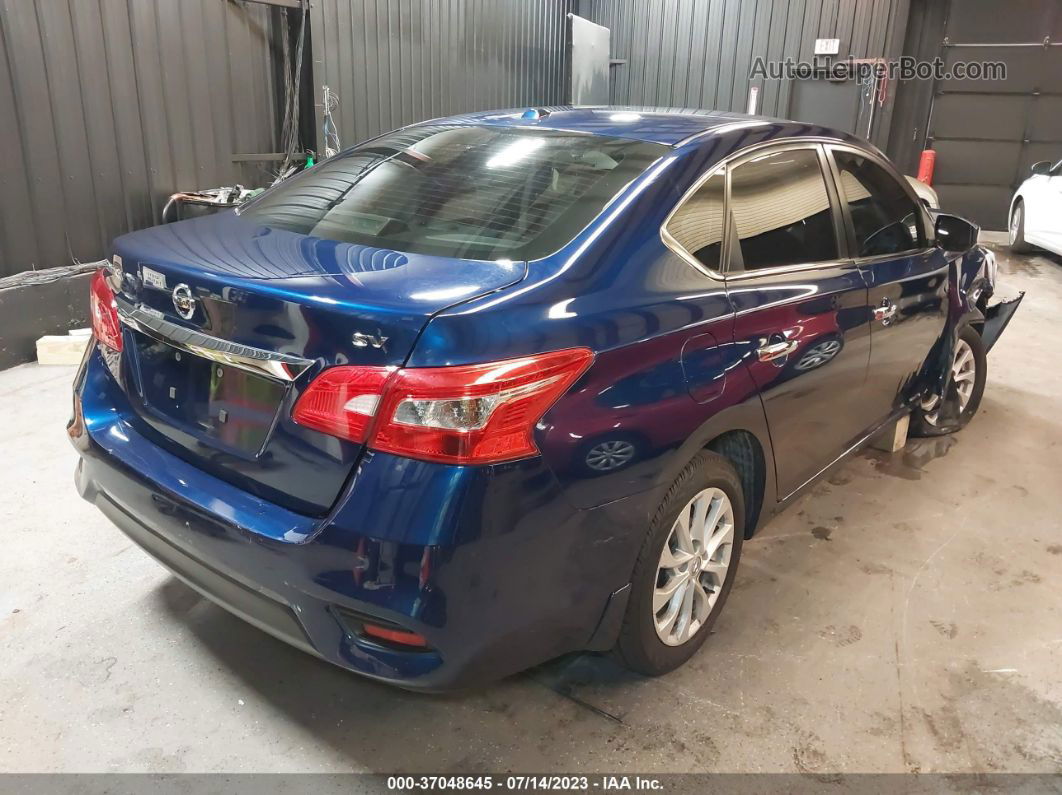 2019 Nissan Sentra Sv Темно-синий vin: 3N1AB7AP5KY231491