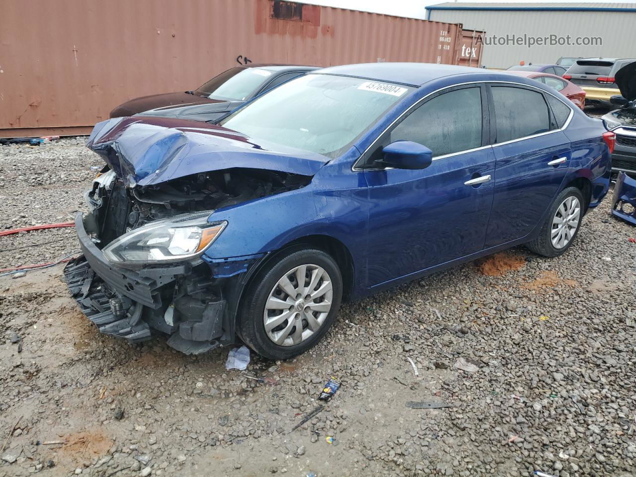 2019 Nissan Sentra S Blue vin: 3N1AB7AP5KY232060