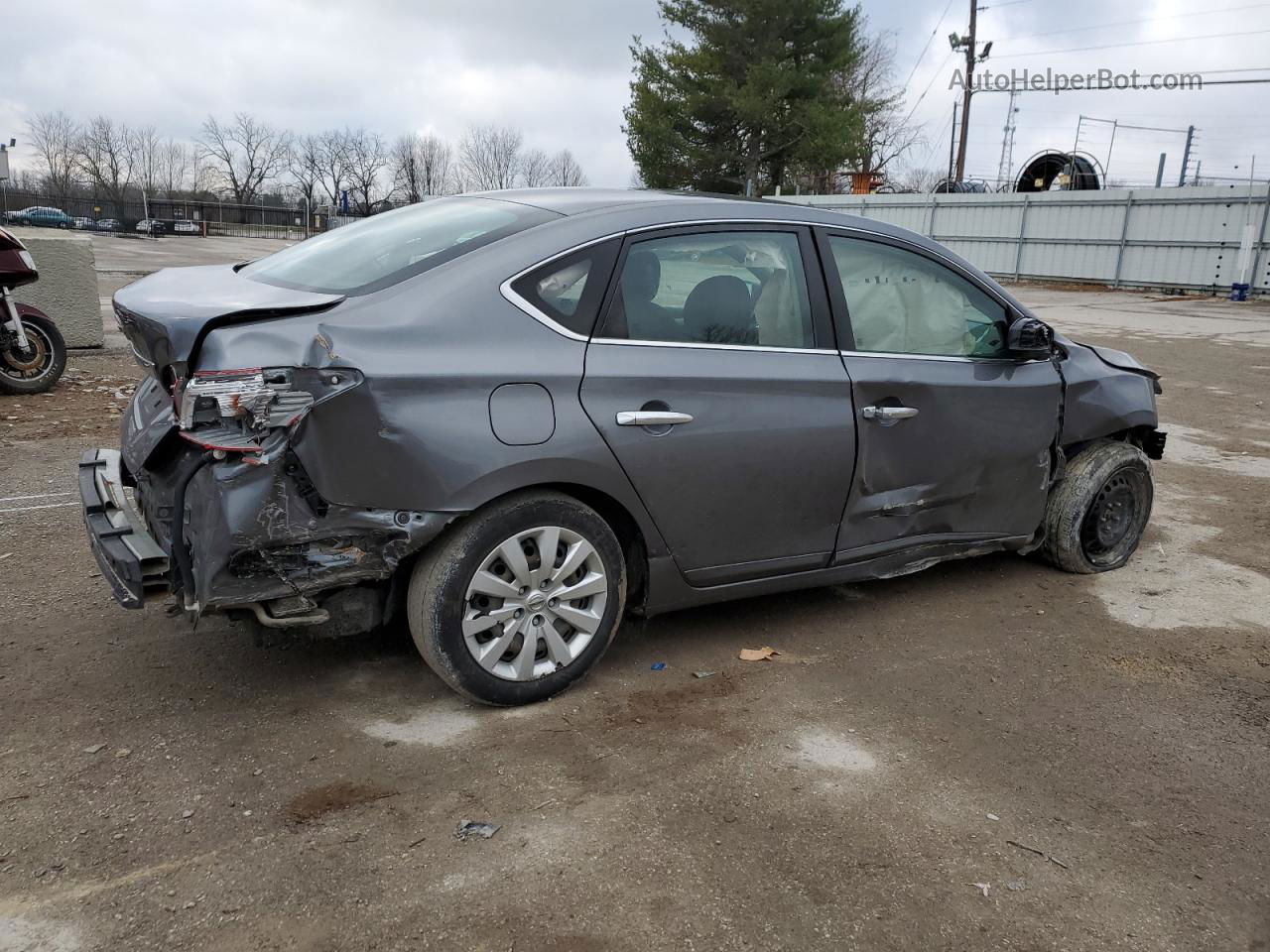 2019 Nissan Sentra S Серый vin: 3N1AB7AP5KY277001