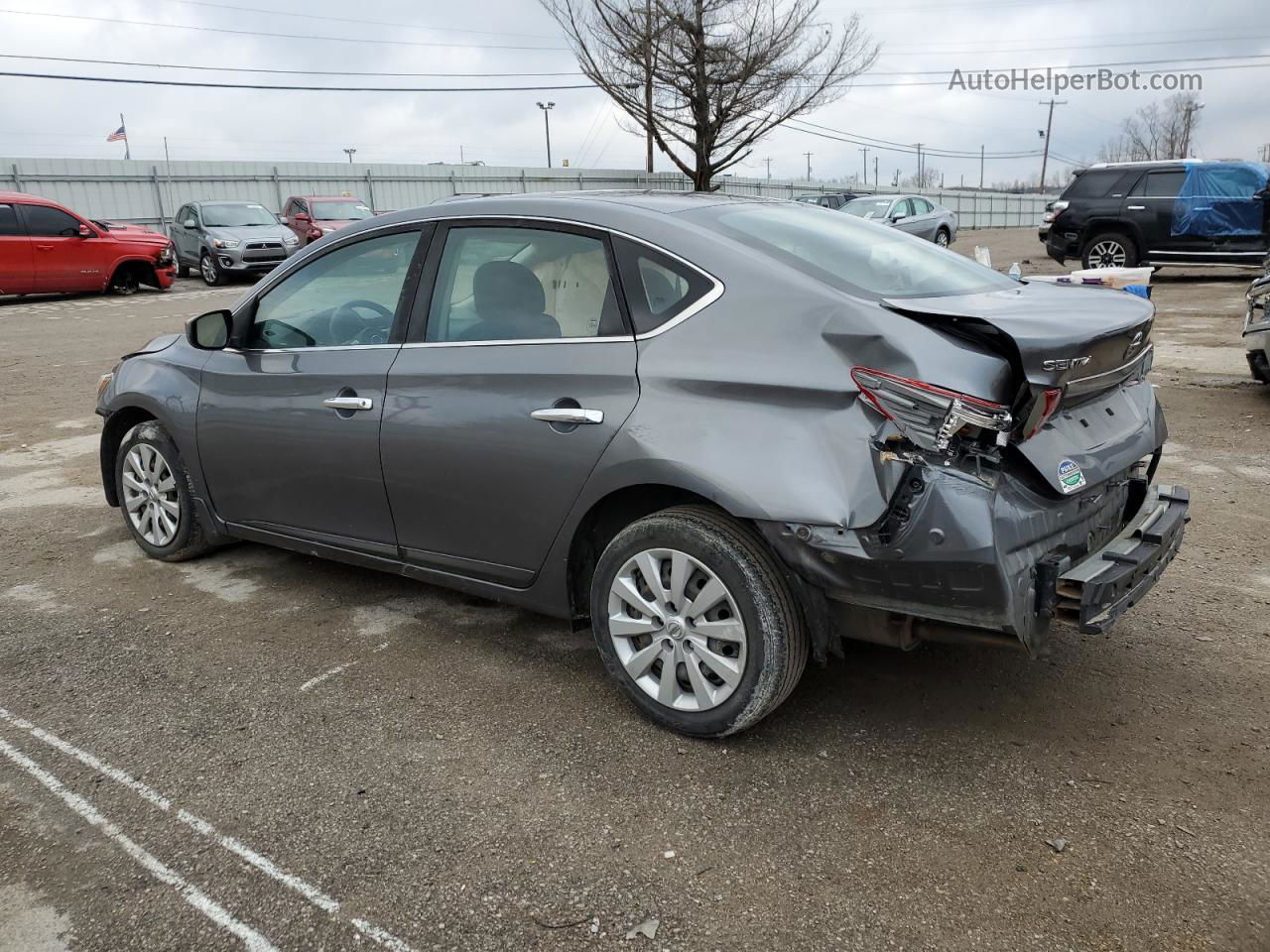 2019 Nissan Sentra S Серый vin: 3N1AB7AP5KY277001