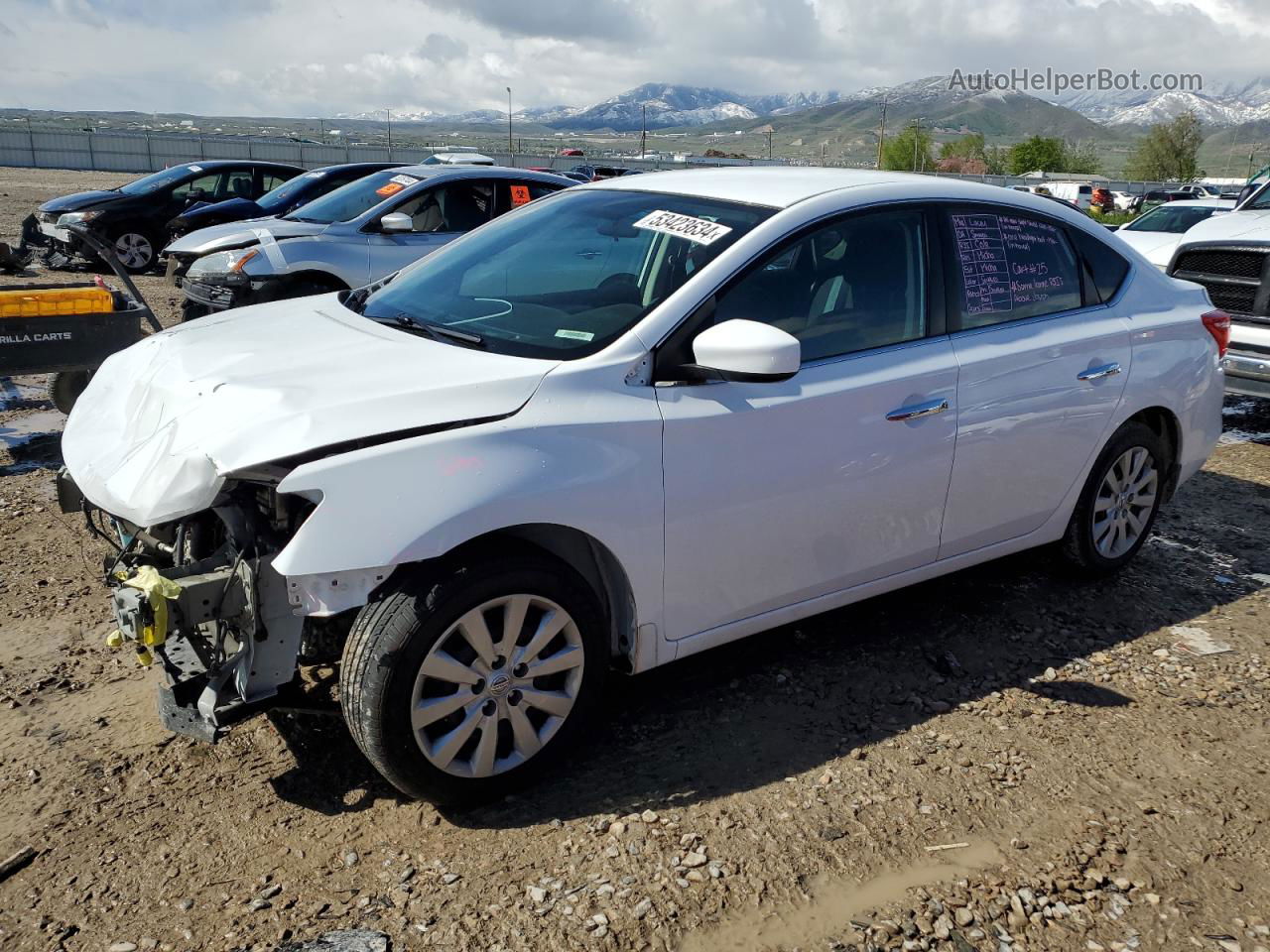 2019 Nissan Sentra S Белый vin: 3N1AB7AP5KY278746