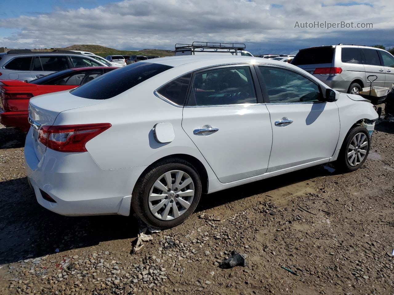 2019 Nissan Sentra S Белый vin: 3N1AB7AP5KY278746