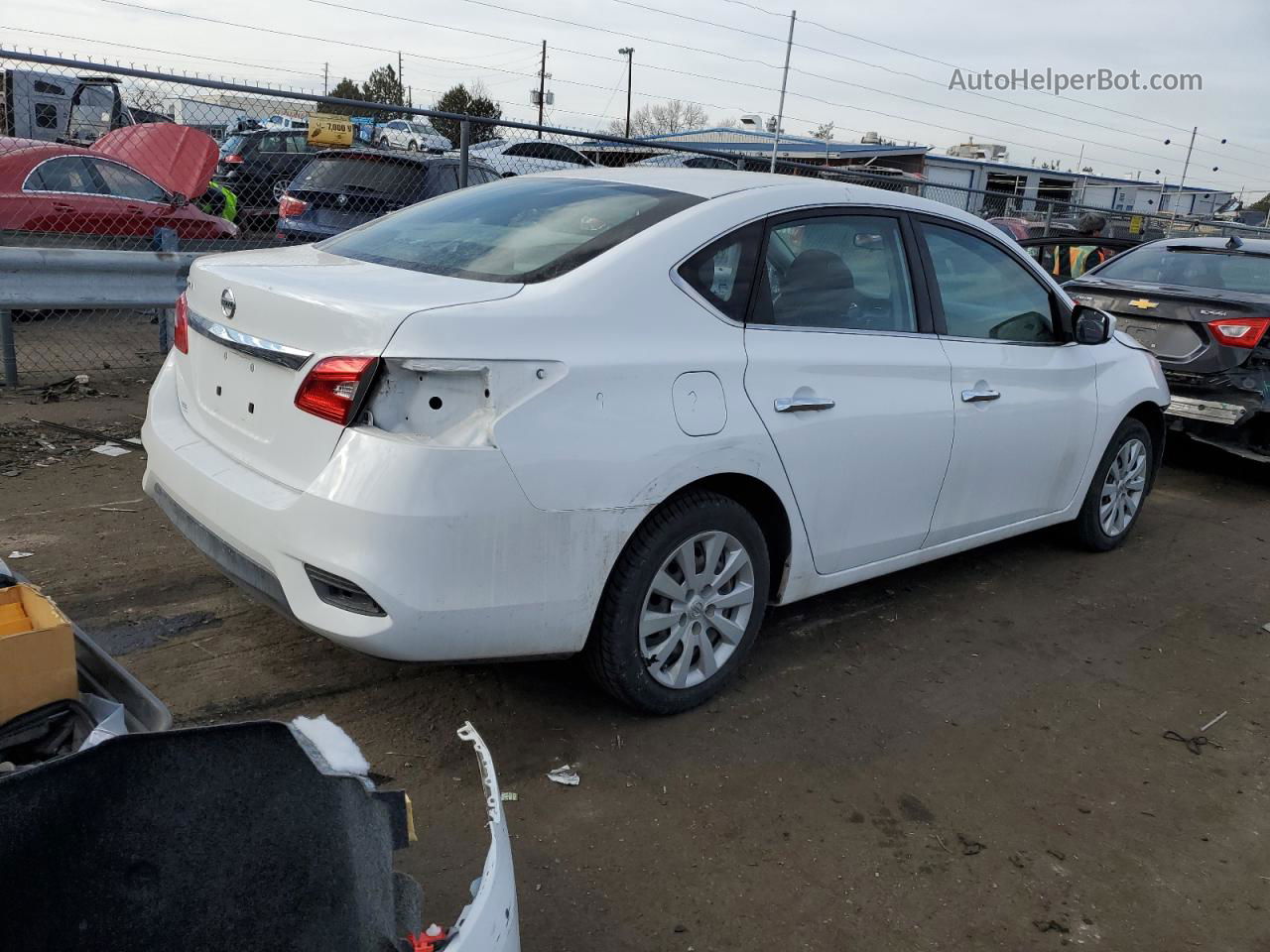 2019 Nissan Sentra S White vin: 3N1AB7AP5KY357172