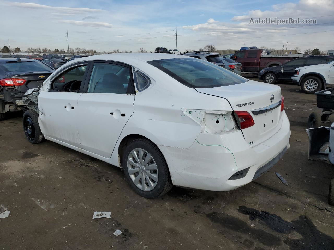 2019 Nissan Sentra S White vin: 3N1AB7AP5KY357172