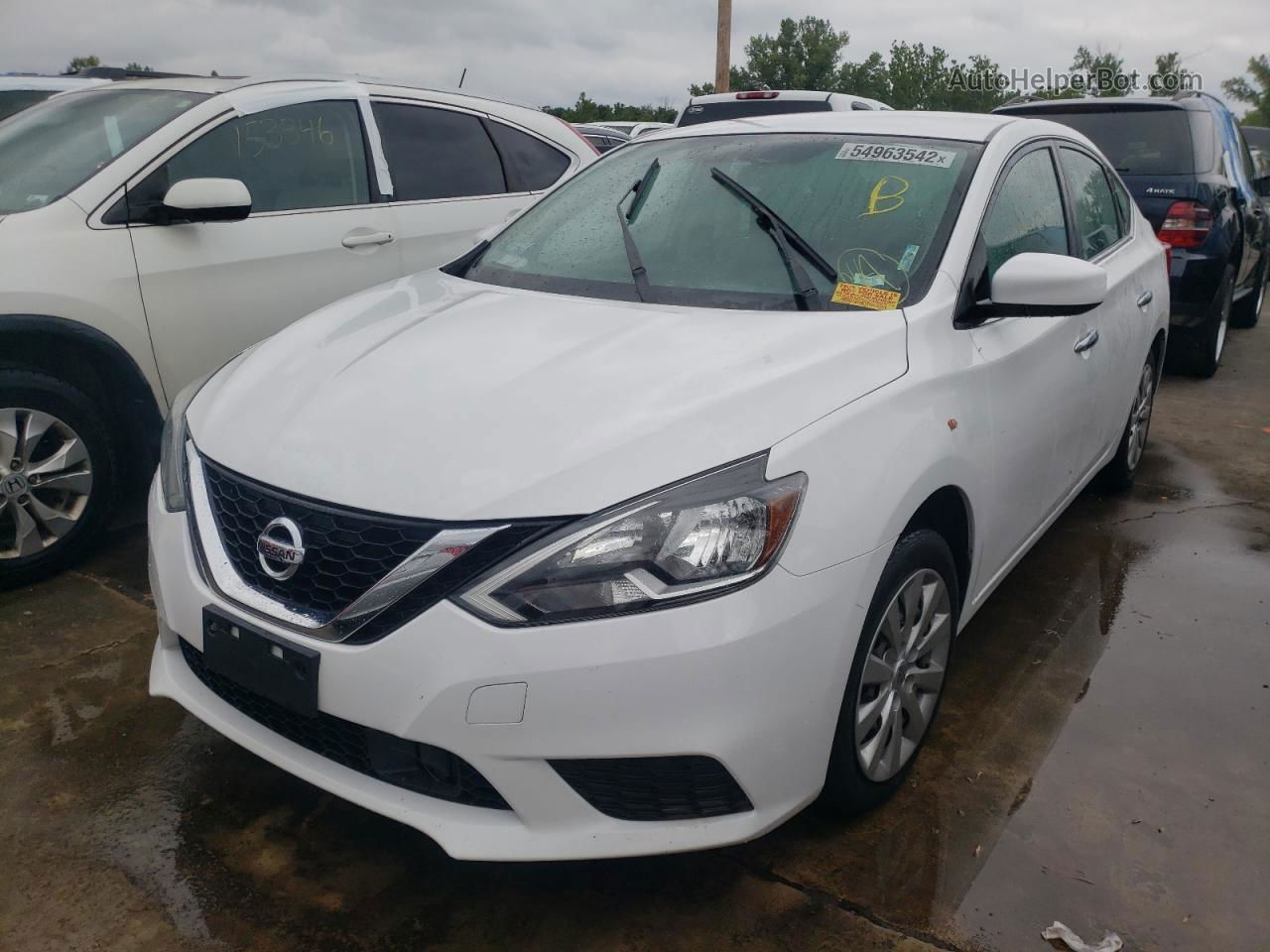 2019 Nissan Sentra S White vin: 3N1AB7AP5KY364946