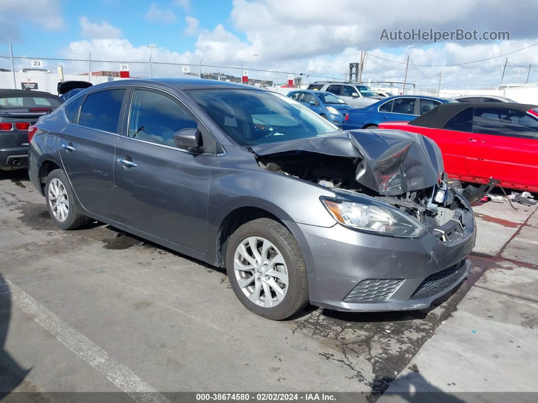 2019 Nissan Sentra Sv Gray vin: 3N1AB7AP5KY372156