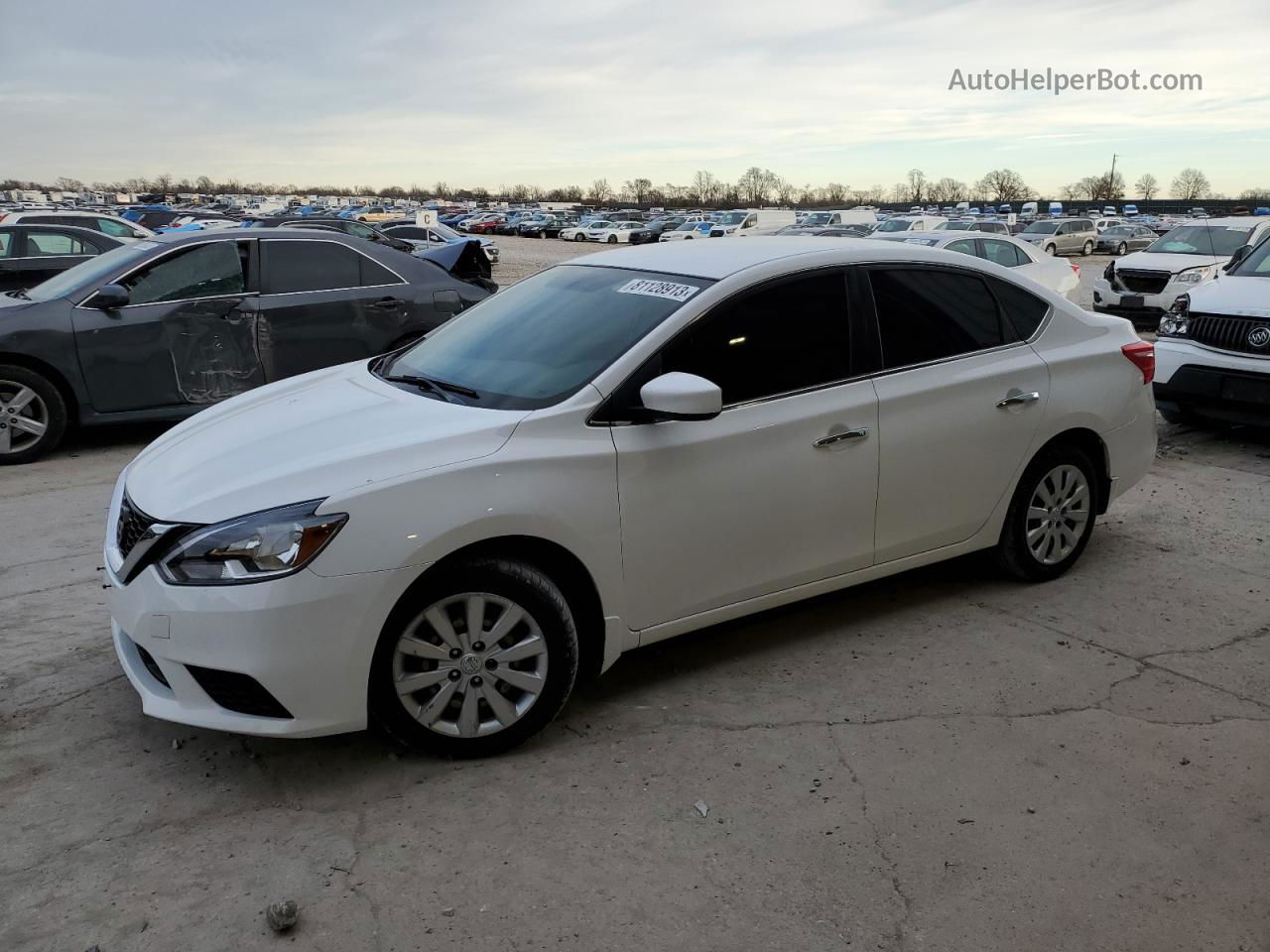 2019 Nissan Sentra S White vin: 3N1AB7AP5KY380189