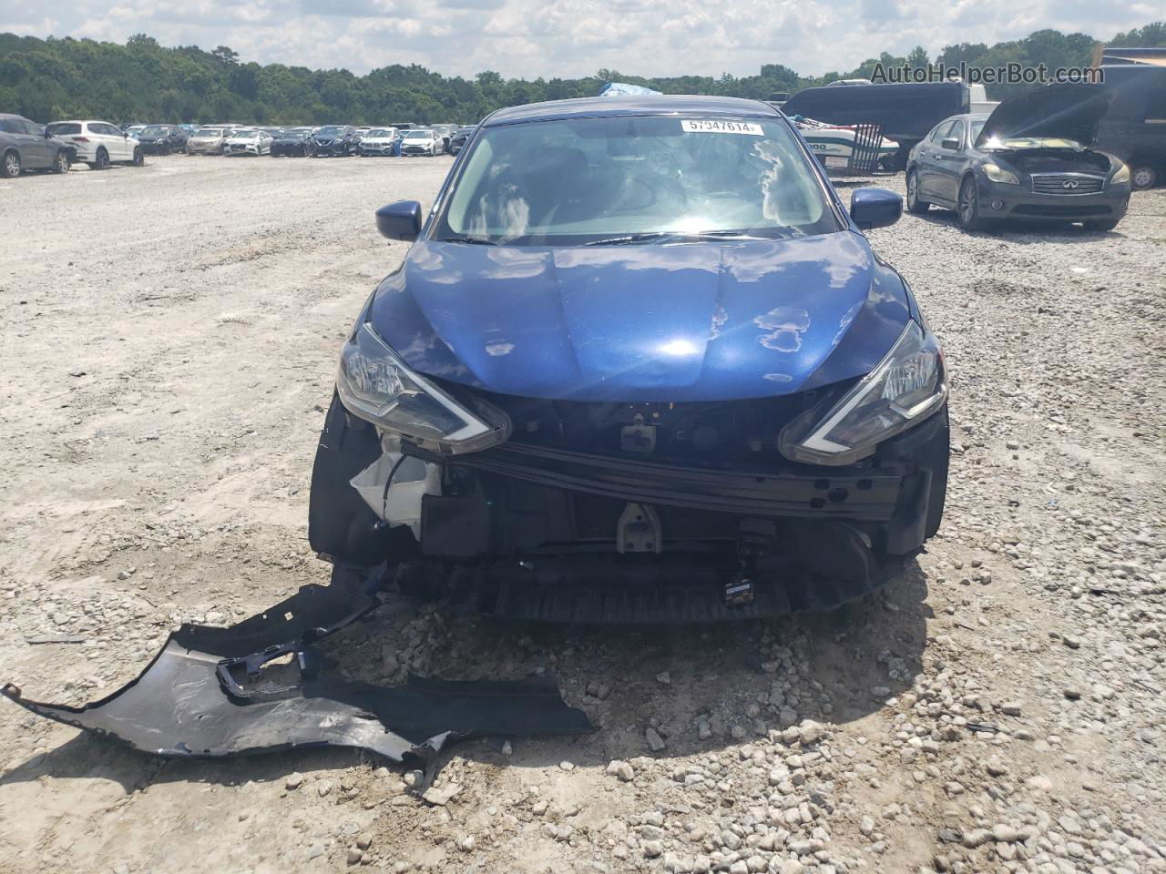 2019 Nissan Sentra S Blue vin: 3N1AB7AP5KY385117