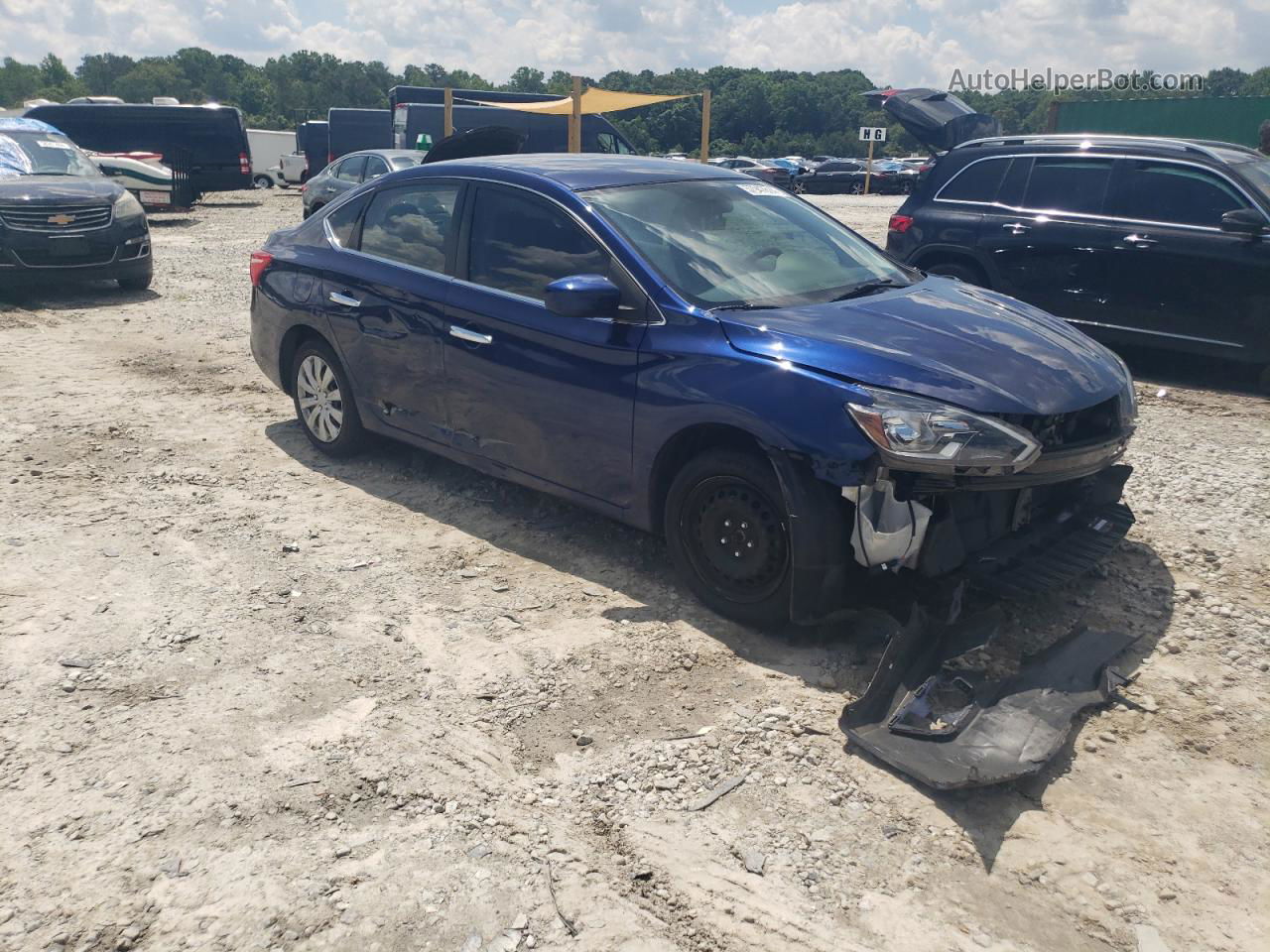 2019 Nissan Sentra S Blue vin: 3N1AB7AP5KY385117