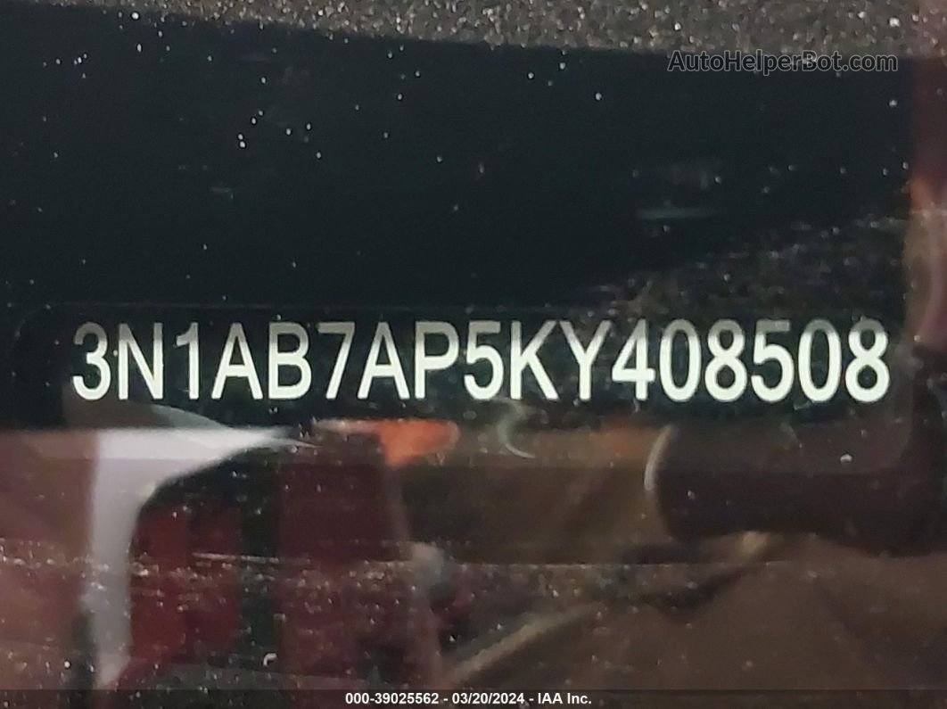 2019 Nissan Sentra Sv Серебряный vin: 3N1AB7AP5KY408508