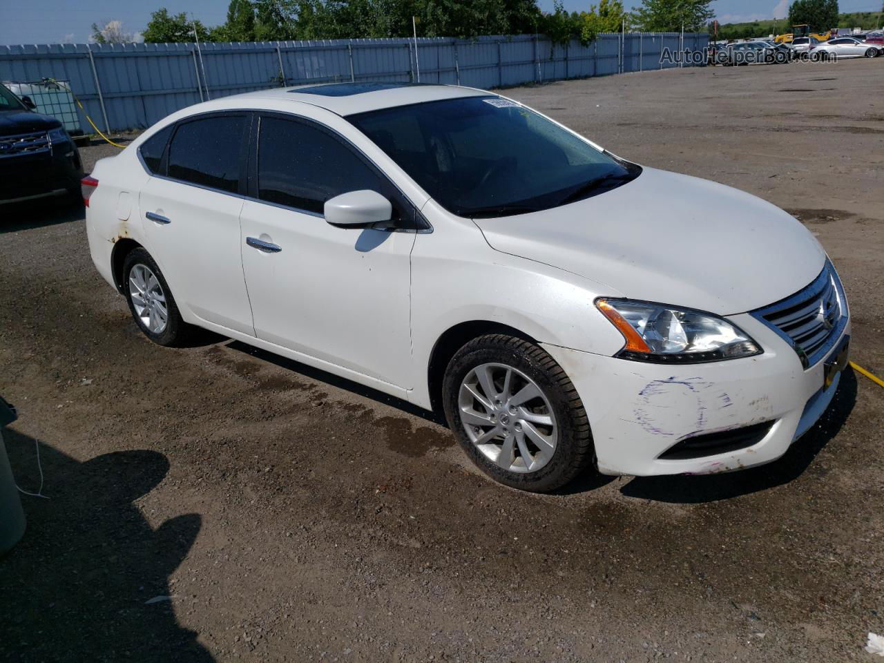 2014 Nissan Sentra S White vin: 3N1AB7AP6EL644439