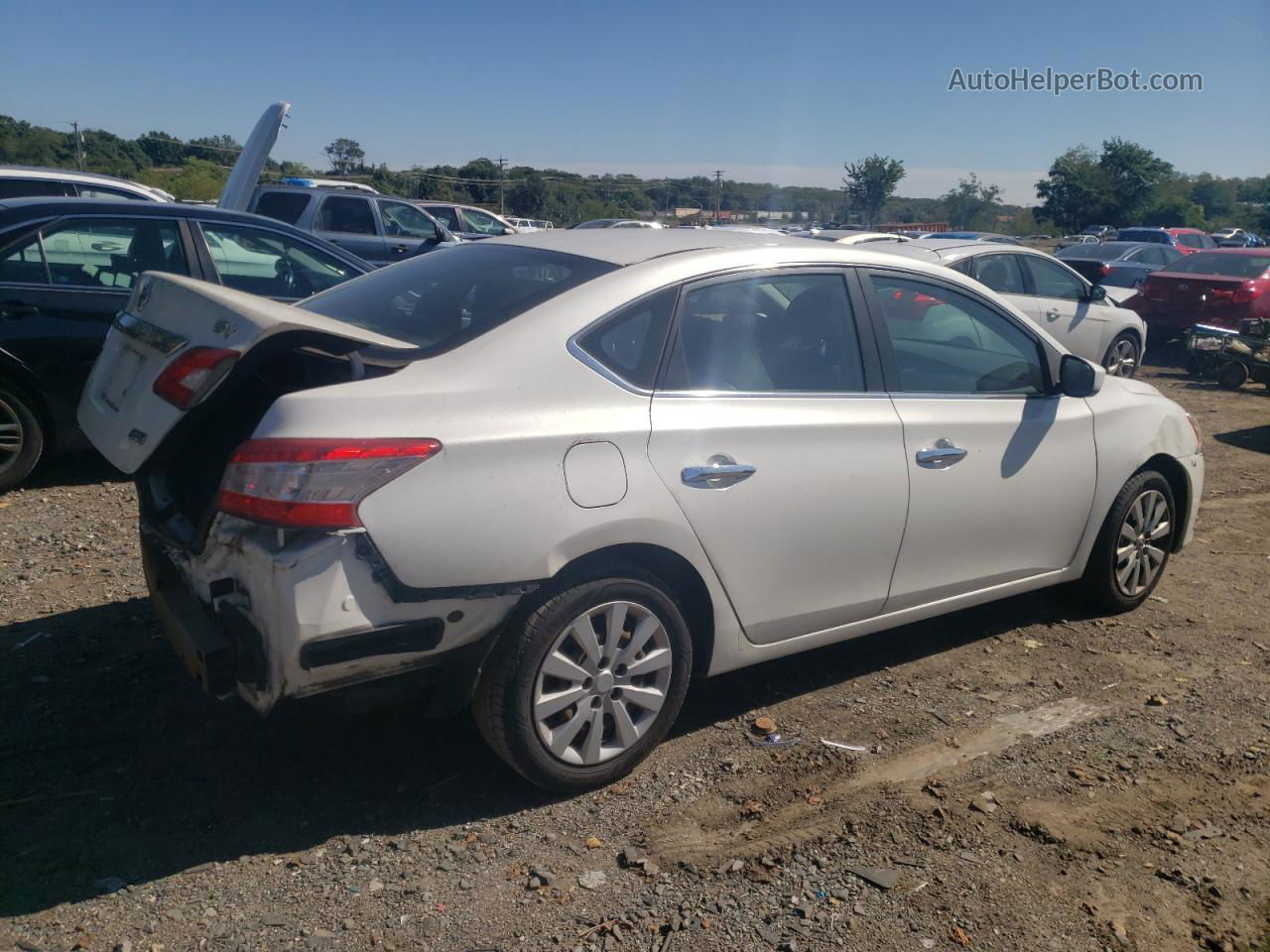 2014 Nissan Sentra S White vin: 3N1AB7AP6EL664464