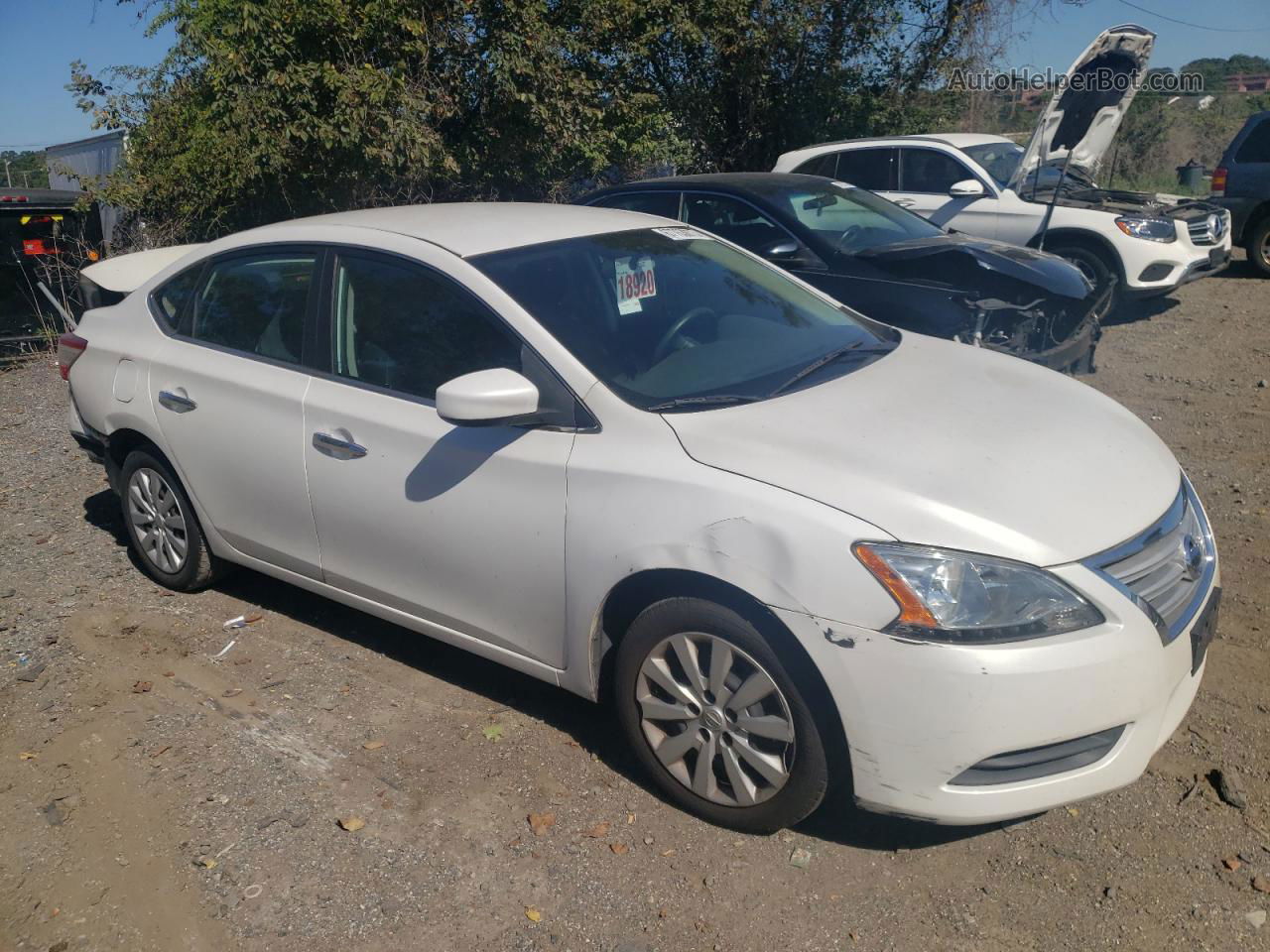 2014 Nissan Sentra S White vin: 3N1AB7AP6EL664464