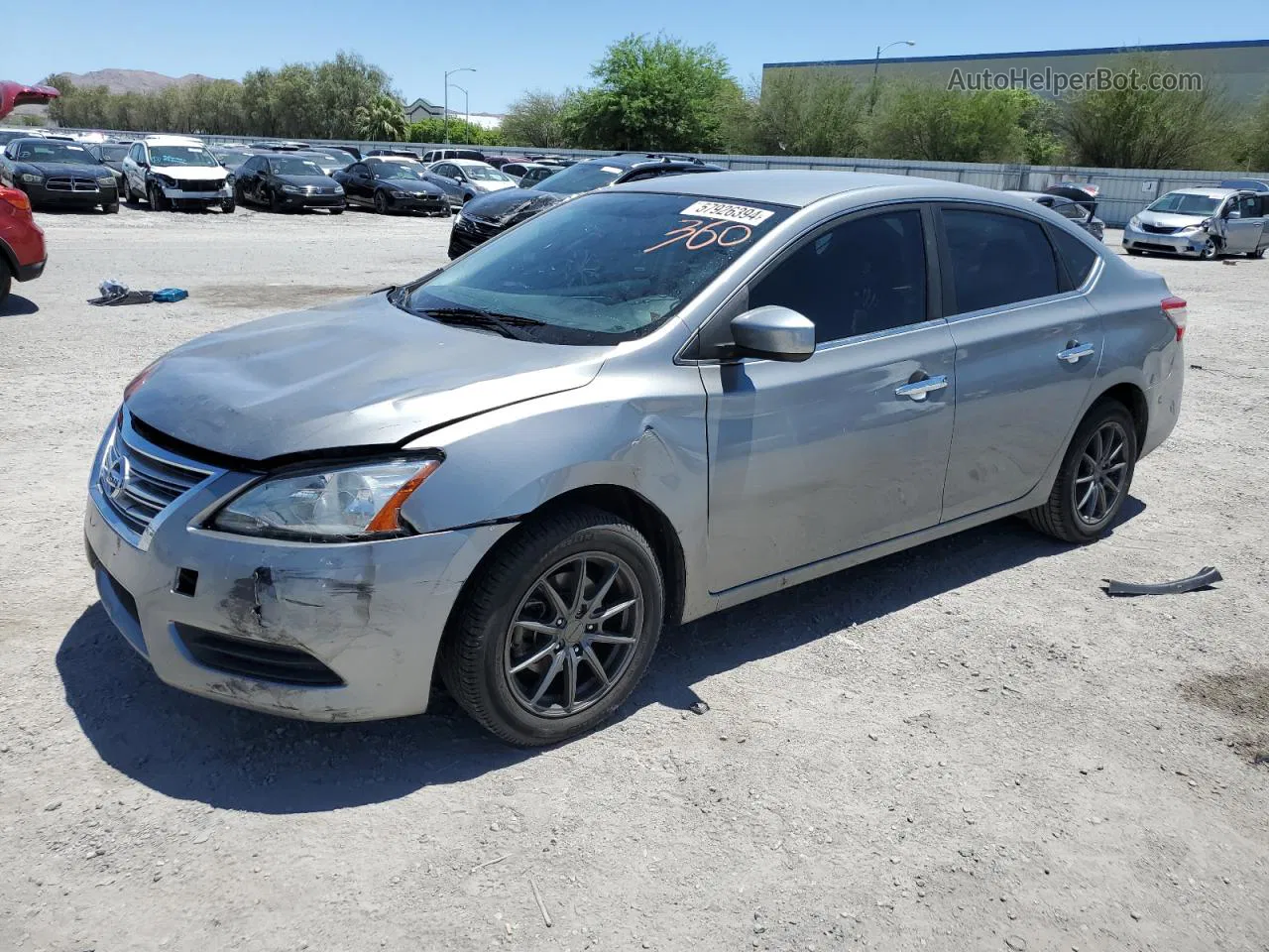 2014 Nissan Sentra S Silver vin: 3N1AB7AP6EY220200