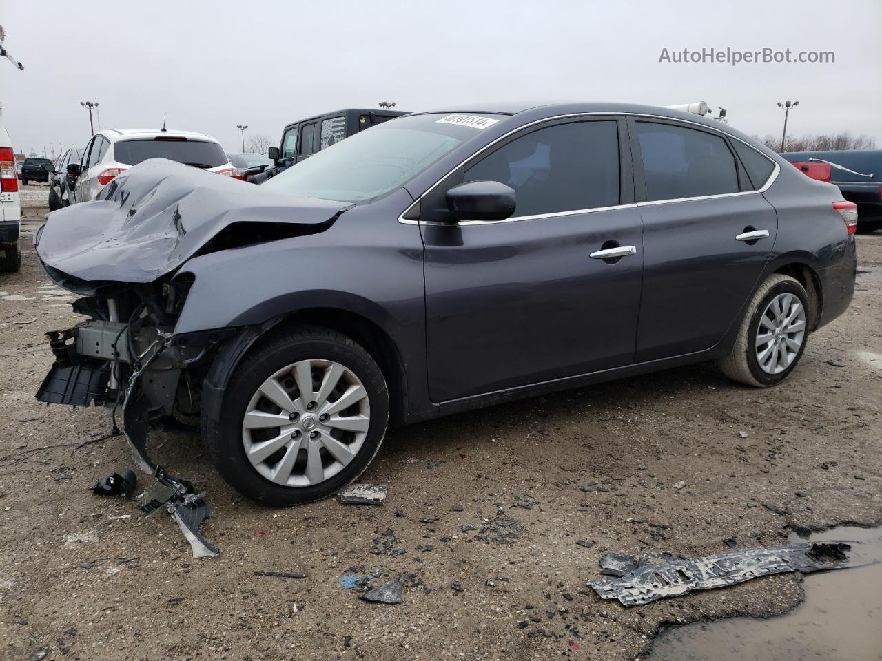 2014 Nissan Sentra S Серый vin: 3N1AB7AP6EY255870