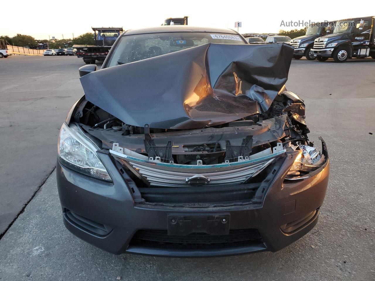 2014 Nissan Sentra S Серый vin: 3N1AB7AP6EY290036