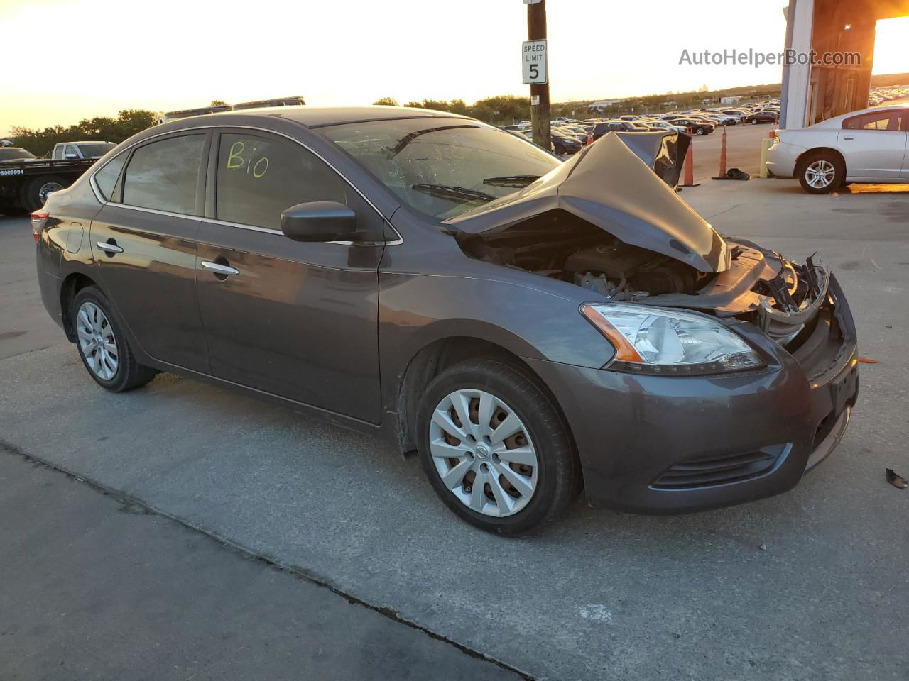 2014 Nissan Sentra S Серый vin: 3N1AB7AP6EY290036