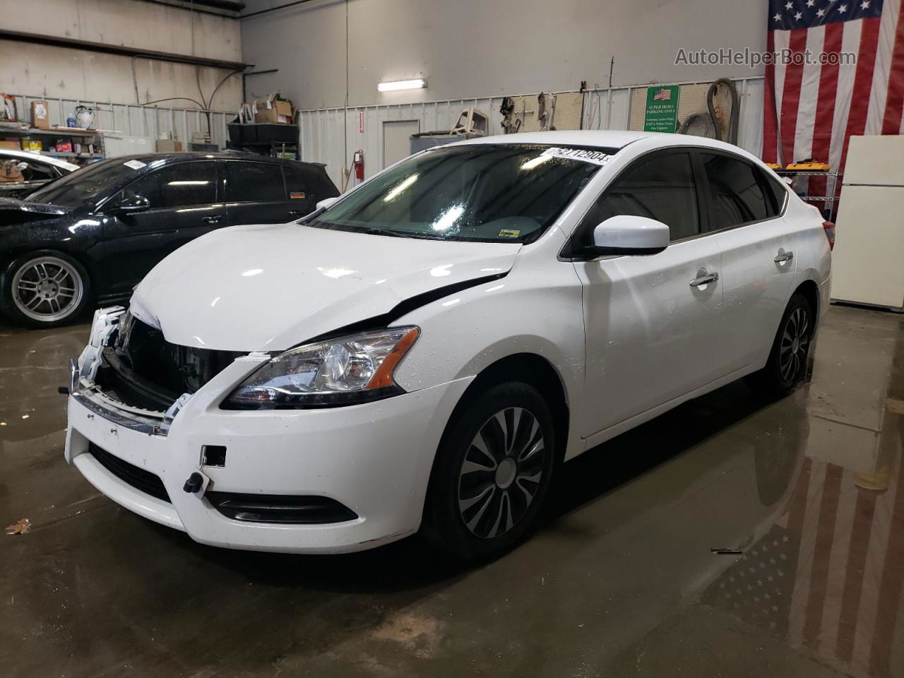 2015 Nissan Sentra S White vin: 3N1AB7AP6FL665888