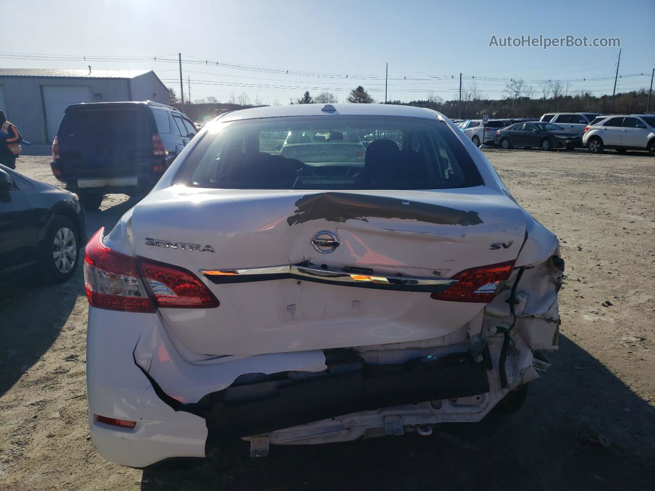 2015 Nissan Sentra S White vin: 3N1AB7AP6FL695280