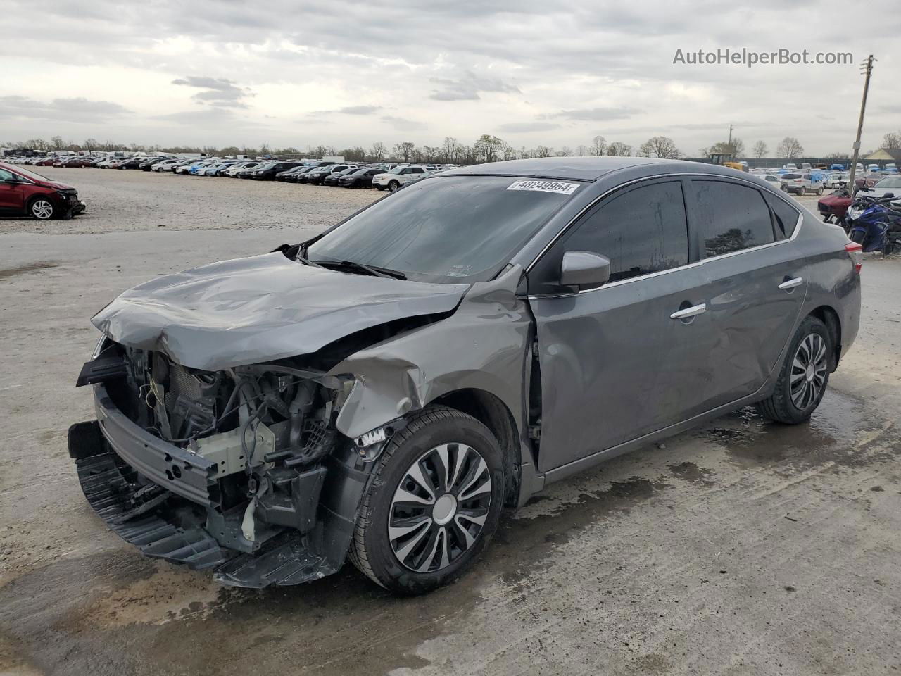 2015 Nissan Sentra S Серый vin: 3N1AB7AP6FY315678