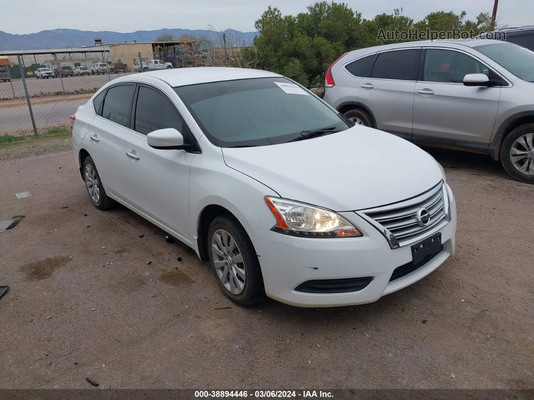 2015 Nissan Sentra S White vin: 3N1AB7AP6FY327376