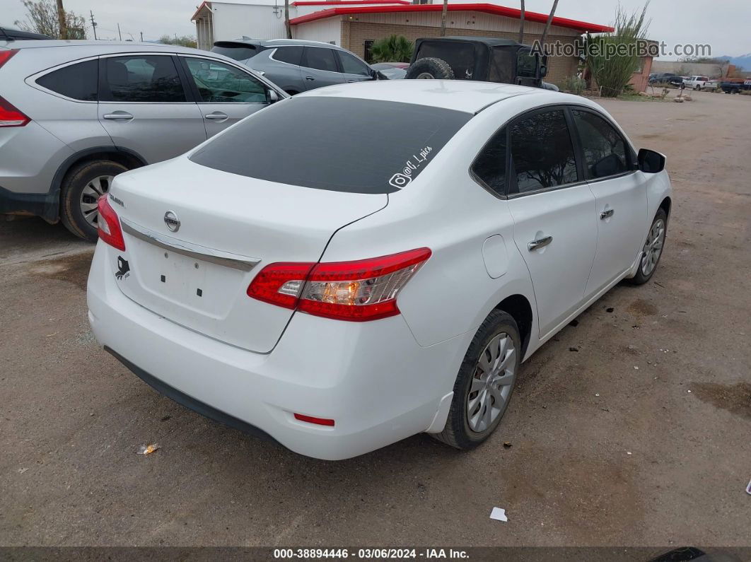 2015 Nissan Sentra S White vin: 3N1AB7AP6FY327376