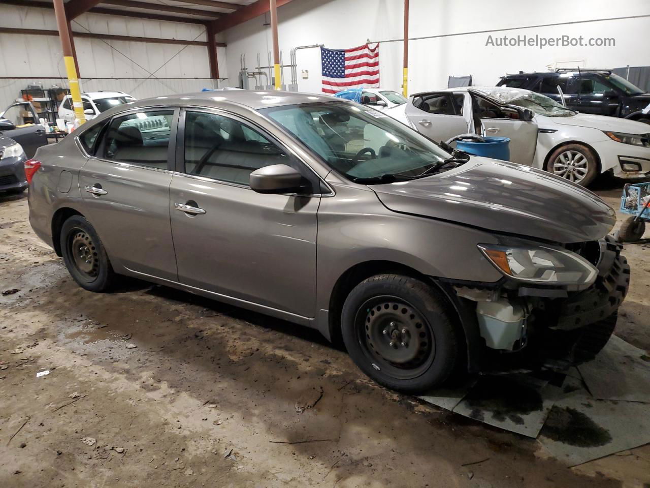 2016 Nissan Sentra S Серый vin: 3N1AB7AP6GL680523