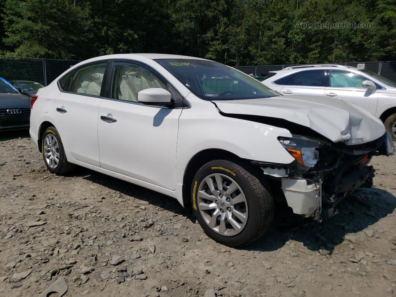 2016 Nissan Sentra S White vin: 3N1AB7AP6GY300969