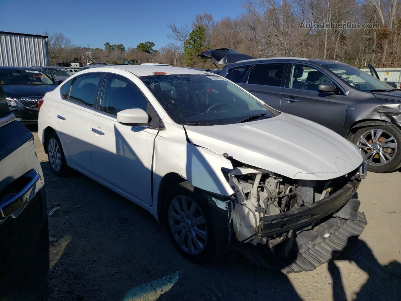 2016 Nissan Sentra S White vin: 3N1AB7AP6GY305461