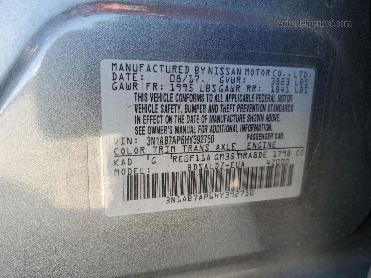 Price & History 2017 Nissan Sentra S 1.8l 4 vin