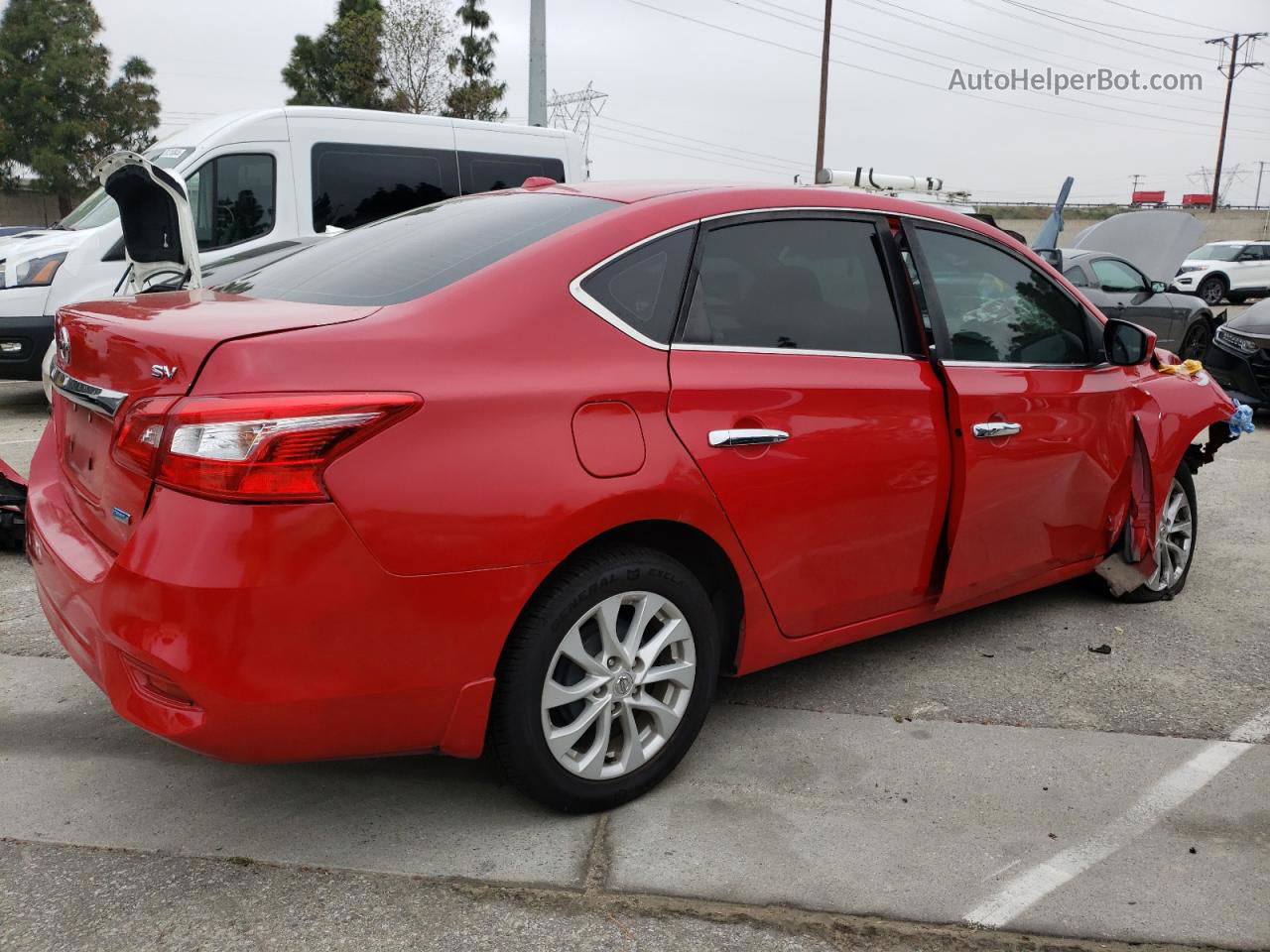 2018 Nissan Sentra S Красный vin: 3N1AB7AP6JL617042