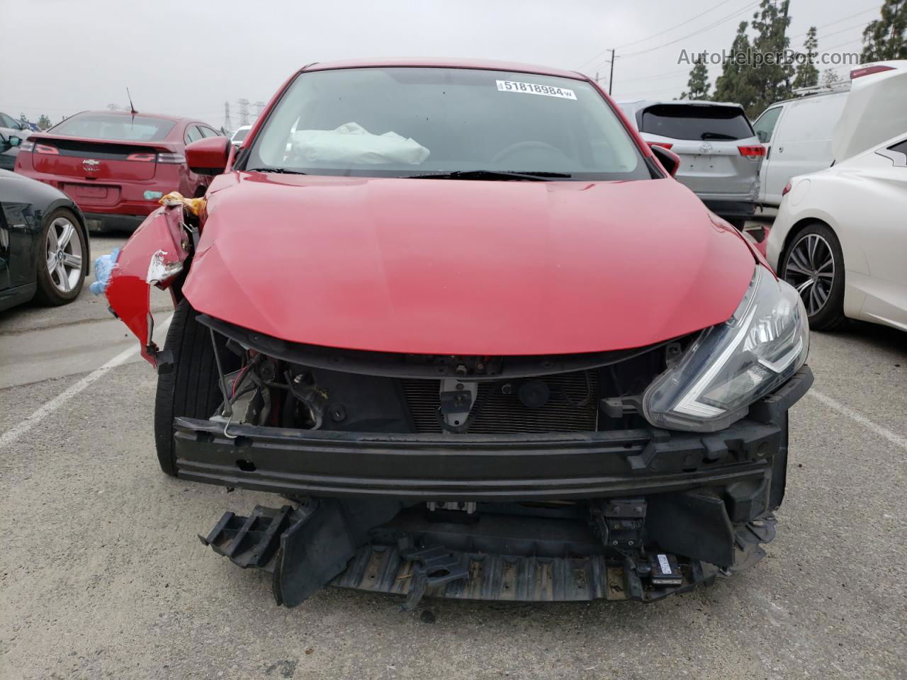 2018 Nissan Sentra S Red vin: 3N1AB7AP6JL617042